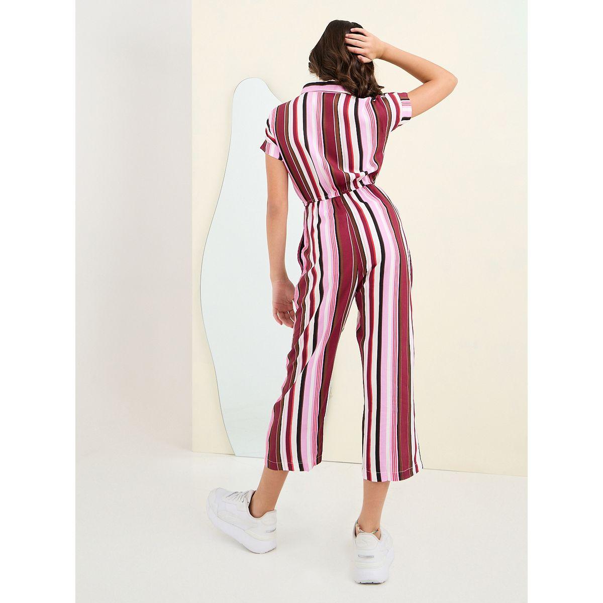 Styli Striped Cropped Jumpsuit with Tie Waist-girls-clothing-rompers-image-4