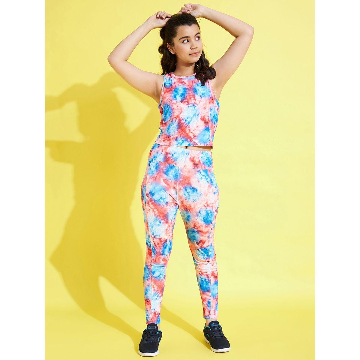 مجموعة من ليقنز وبلوزة قصيرة ريسر باك-girls-clothing-setsandcoords-image-1