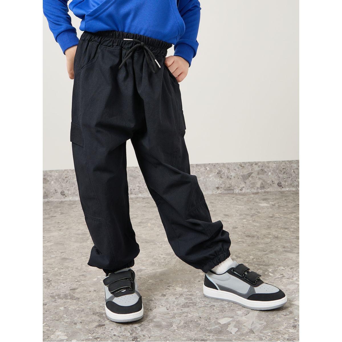 Styli Solid Cargo Pants with Drawstring-boys-clothing-bottoms-trousers-image-2