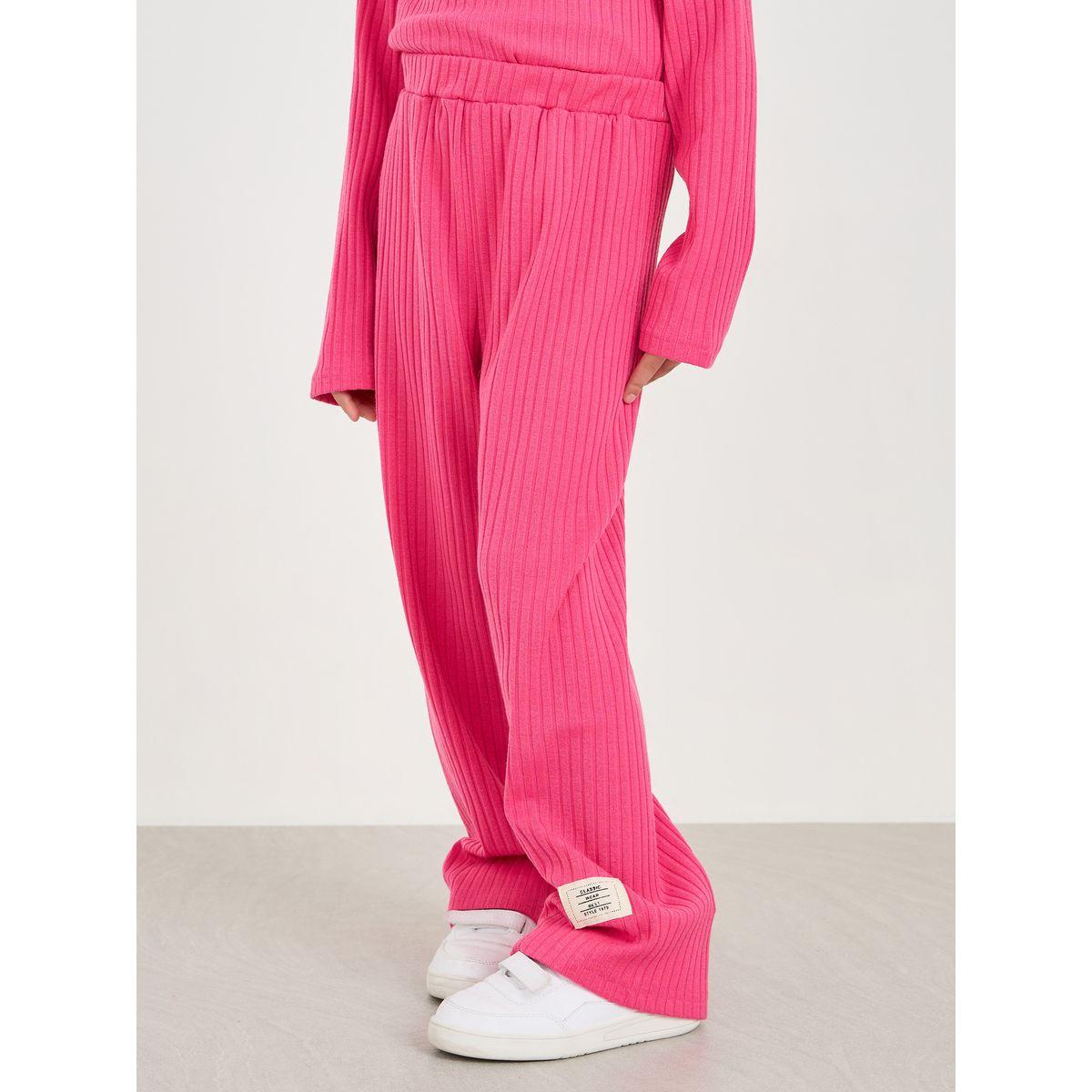 Styli High Neck Ribbed T-Shirt & Patched Joggers Set-girls-clothing-setsandcoords-image-4