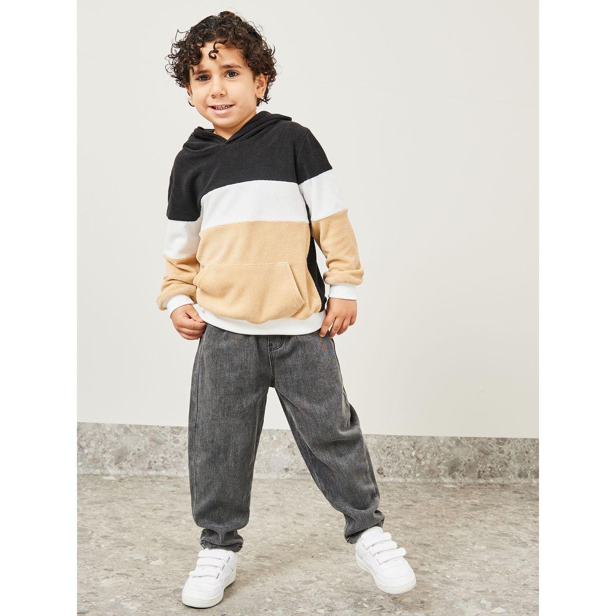 Styli Colorblock Teddy Hoodie-boys-clothing-winterwear-sweatshirts-image-1