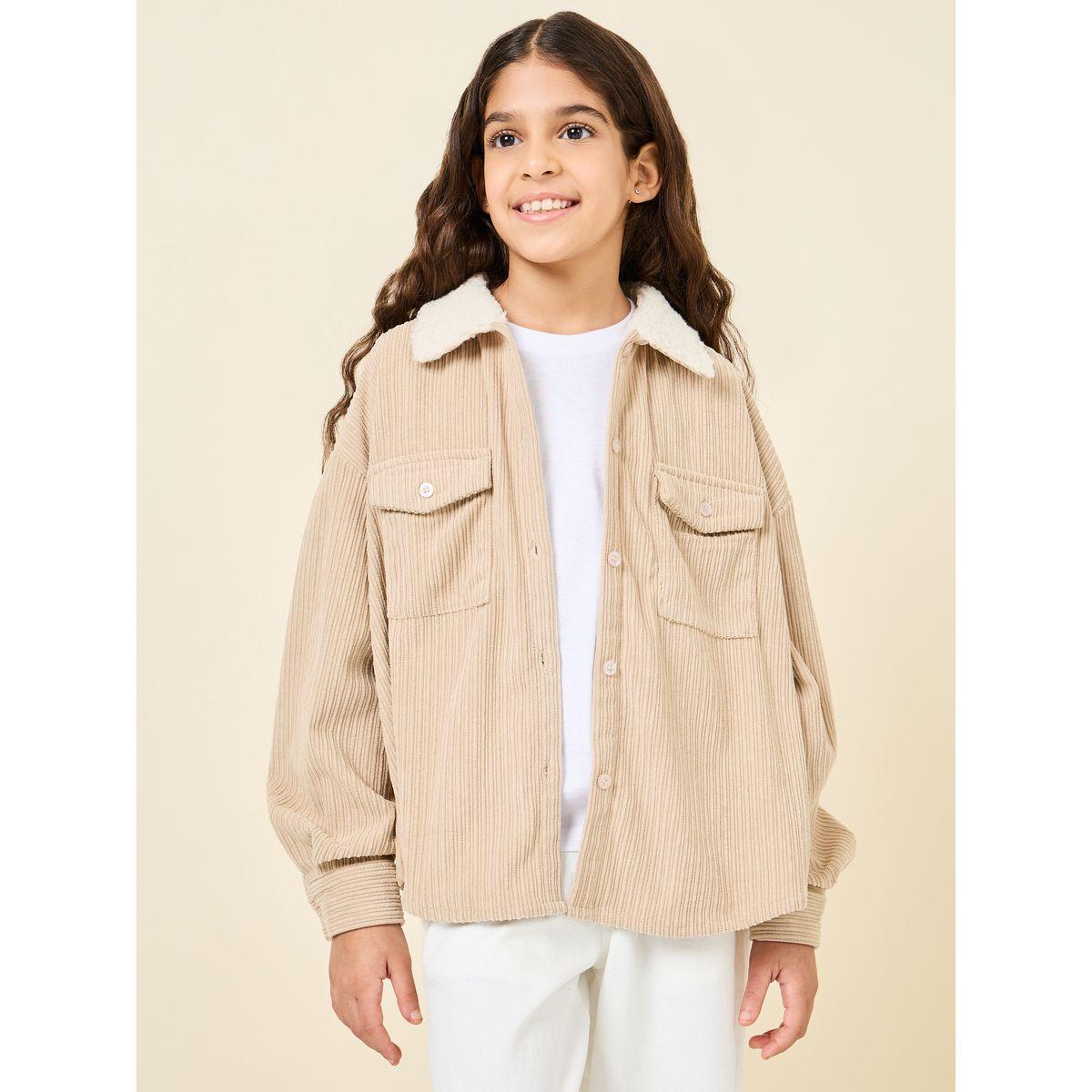 Styli Elevate Sherpa Collar Oversized Longline Jacket-girls-clothing-jacketsandcoats-image-1