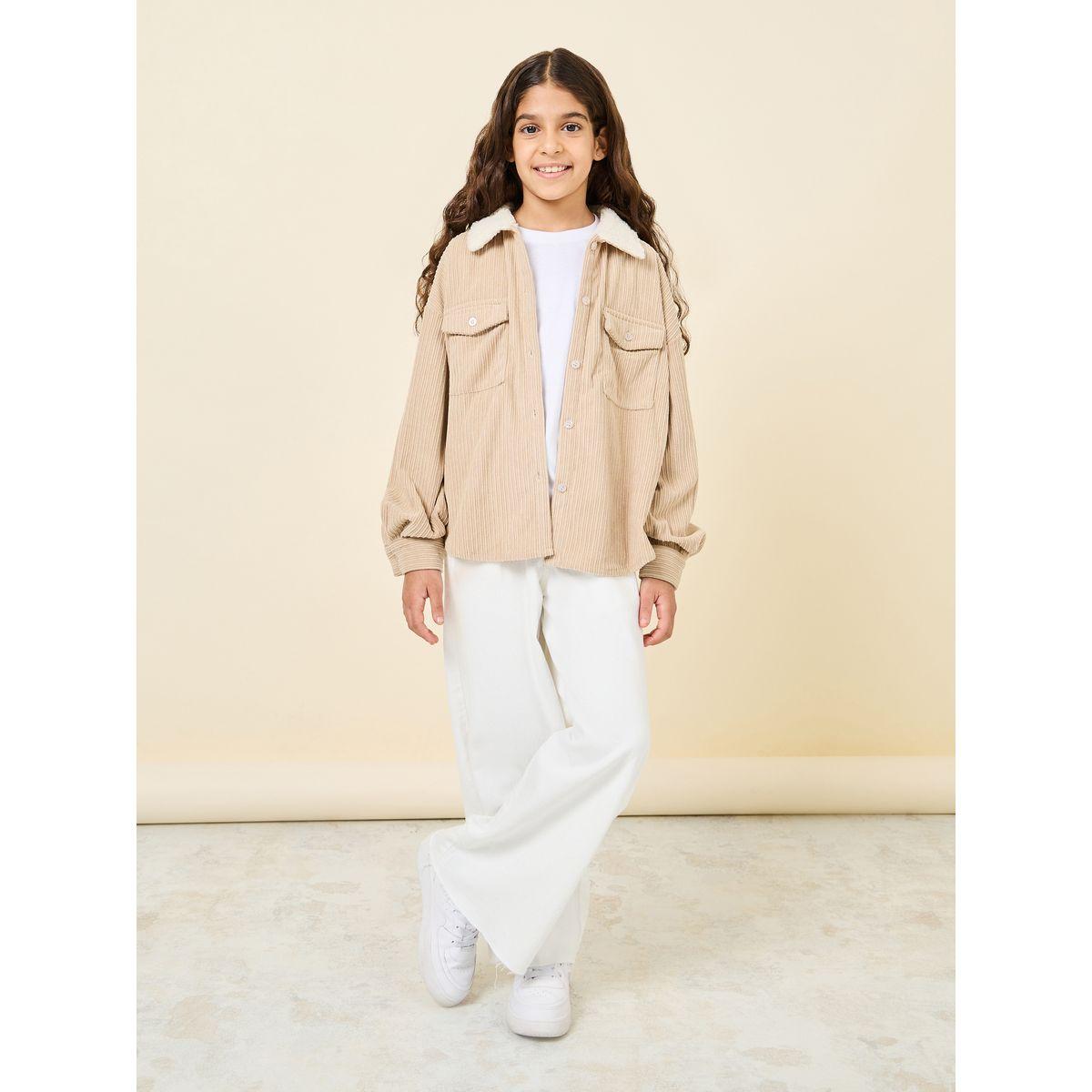 جاكيت بقصة واسعة مع ياقة فرو-girls-clothing-jacketsandcoats-image-2