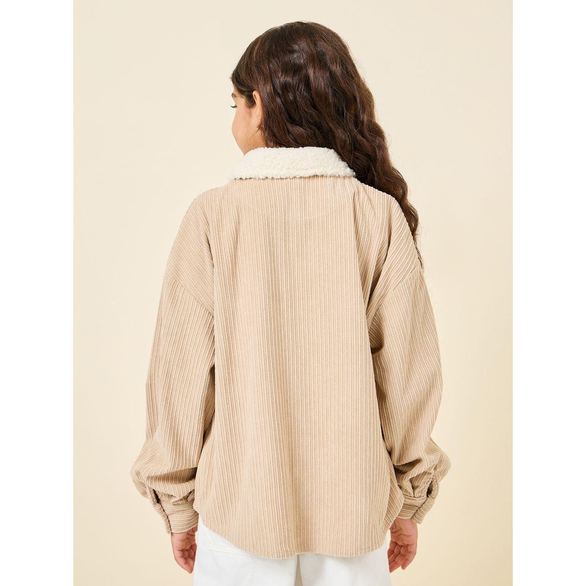 Styli Elevate Sherpa Collar Oversized Longline Jacket-girls-clothing-jacketsandcoats-image-5