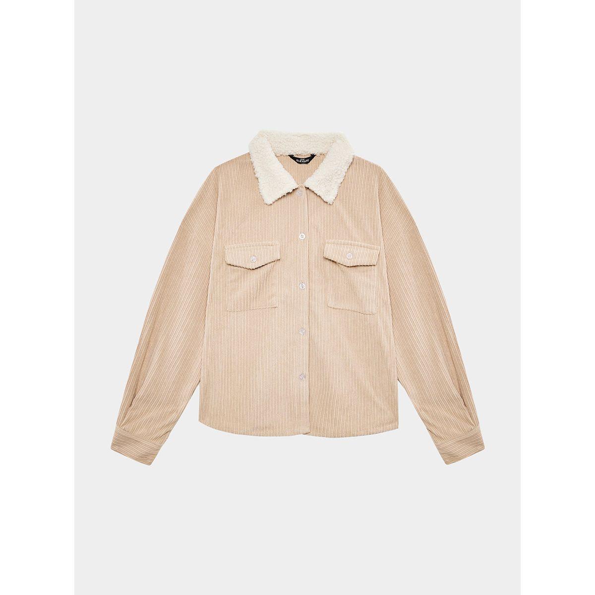 Styli Elevate Sherpa Collar Oversized Longline Jacket-girls-clothing-jacketsandcoats-image-6