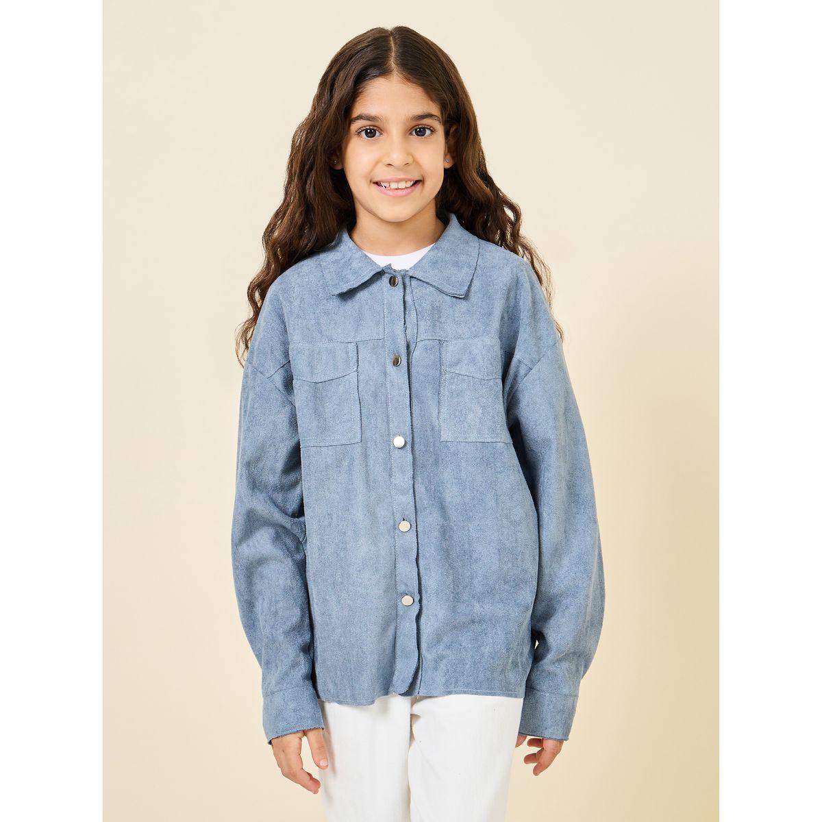 Styli Elevate Suede Look Oversized Jacket with Buttons-girls-clothing-jacketsandcoats-image-3