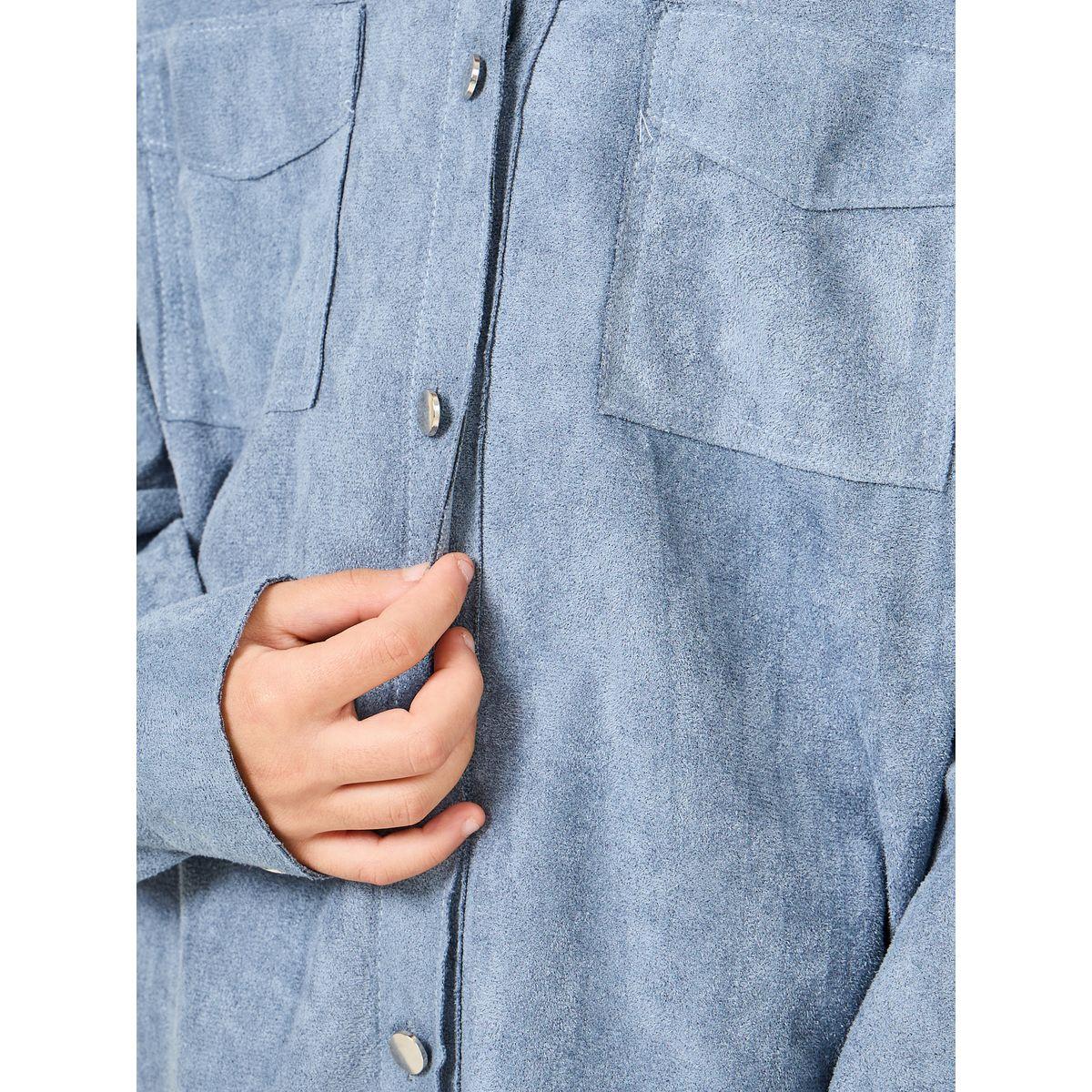Styli Elevate Suede Look Oversized Jacket with Buttons-girls-clothing-jacketsandcoats-image-4