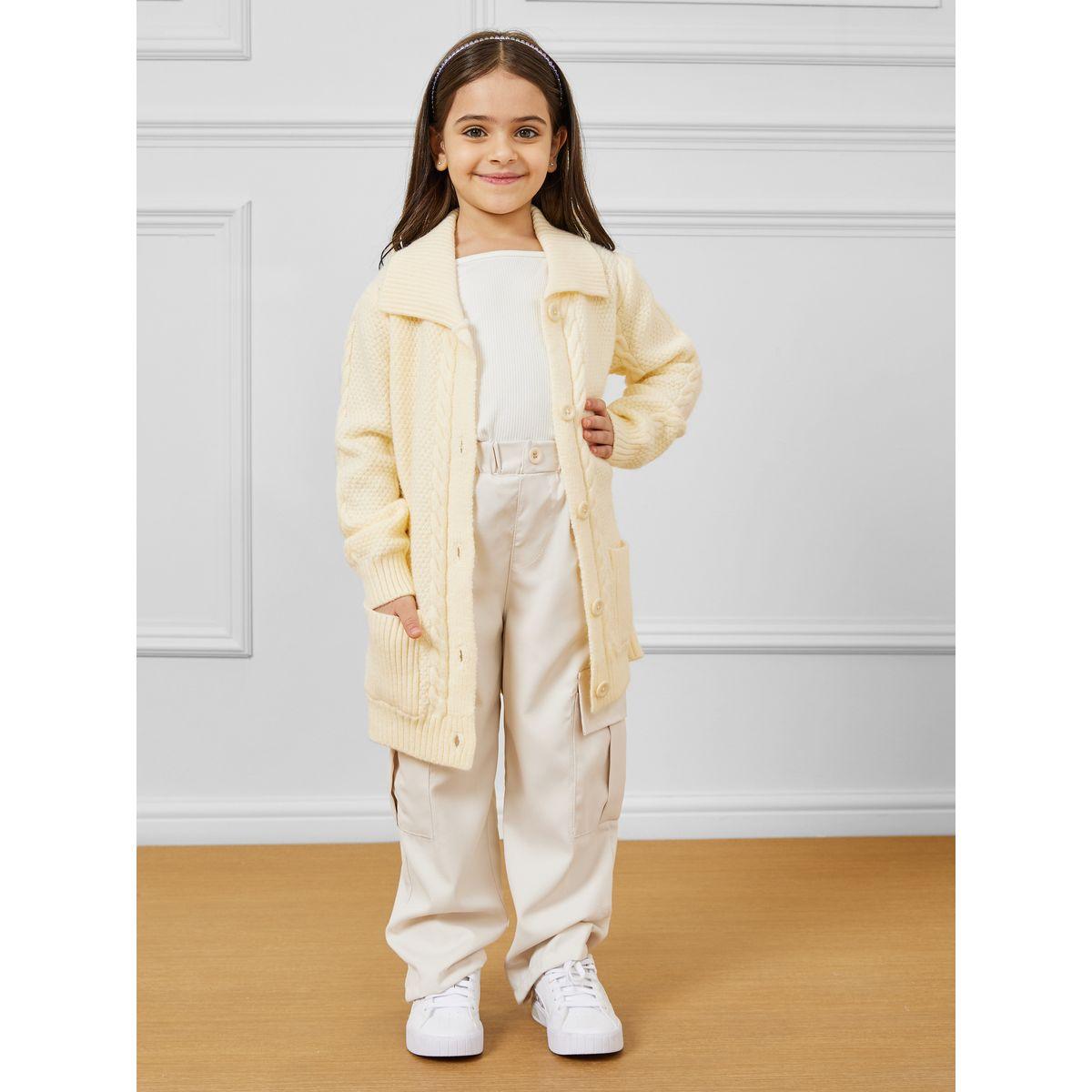 Styli Cable Knit Drop Shoulder Cardigan-girls-clothing-winterwear-jumpersandcardigans-image-1