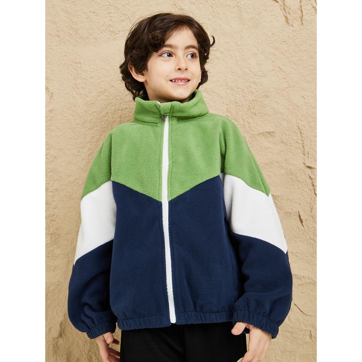 Styli Colorblock High Neck Teddy Jacket-boys-clothing-jacketsandcoats-image-1