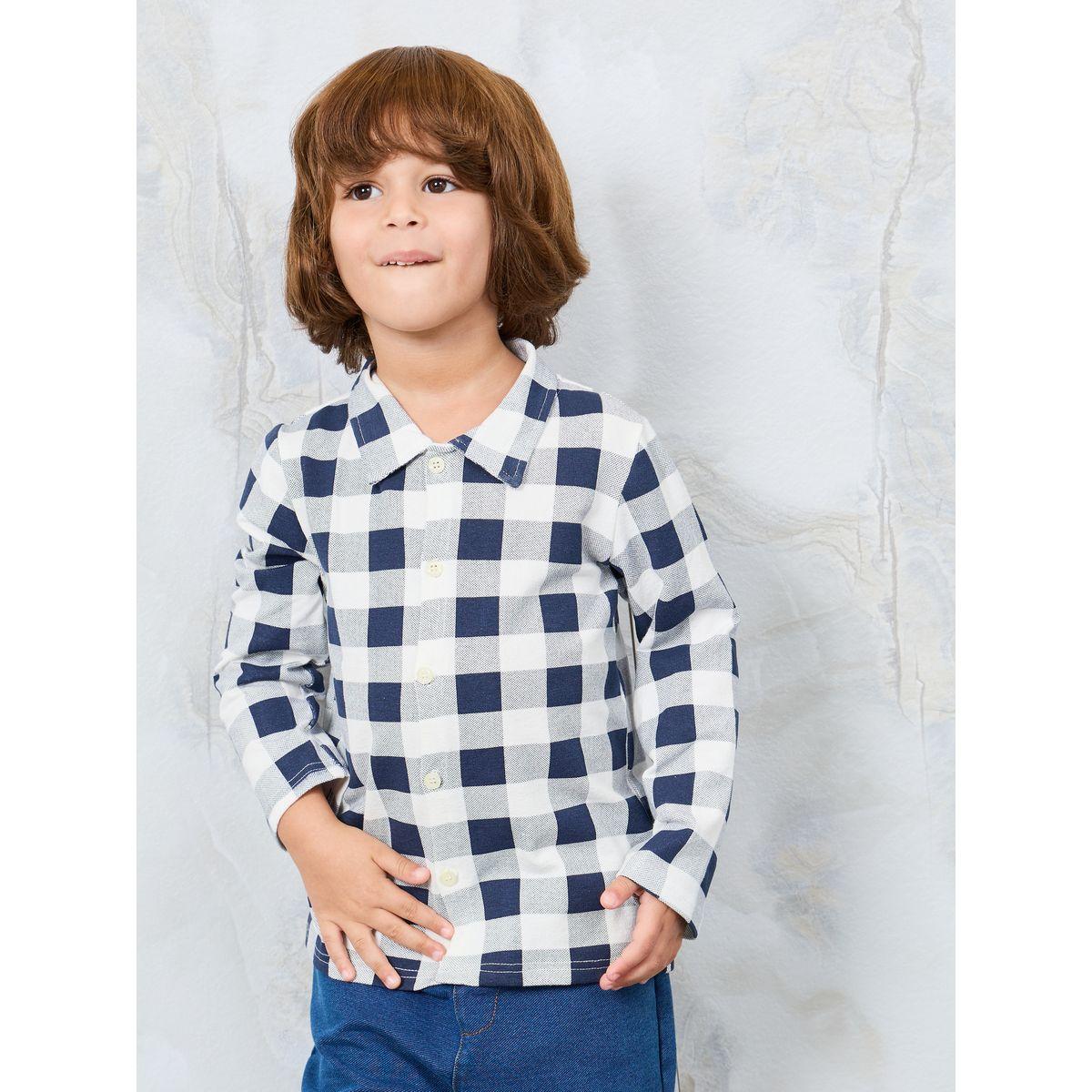 مجموعة من 3 ( بنطال + قميص دنيم + قميص كاروهات )-girls-clothing-setsandcoords-image-3