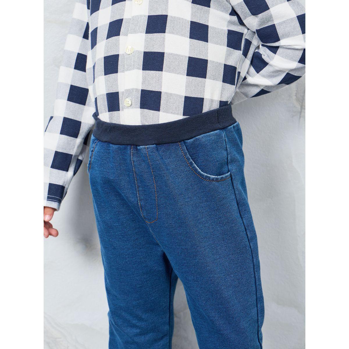 Styli Set of 3 - Checked & Denim Shirt with Pants-girls-clothing-setsandcoords-image-5