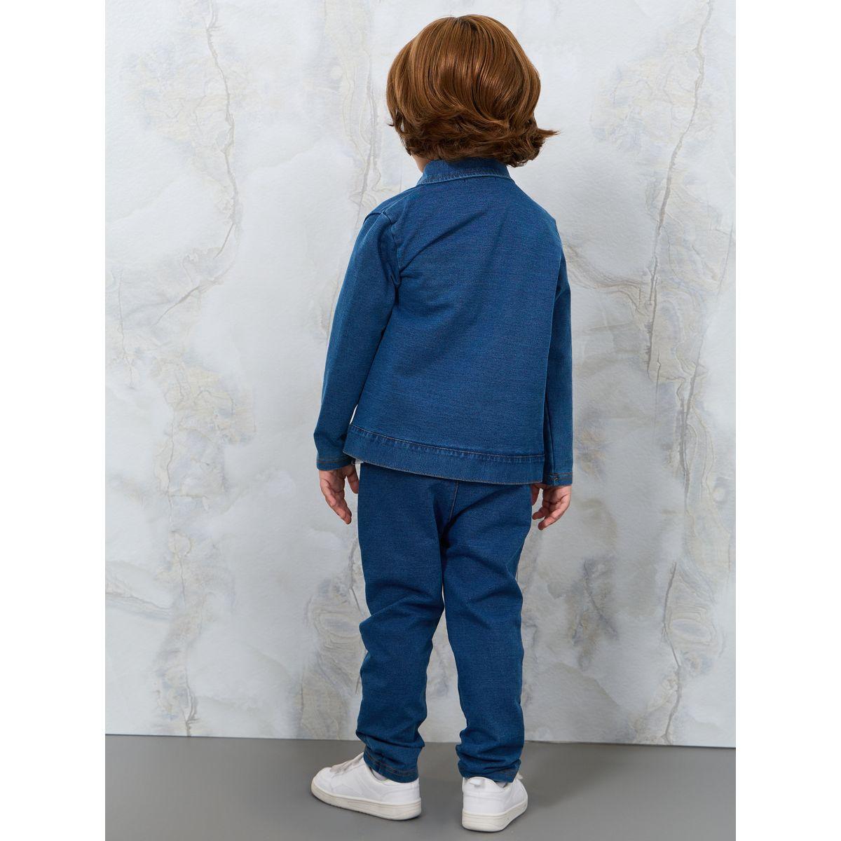 Styli Set of 3 - Checked & Denim Shirt with Pants-girls-clothing-setsandcoords-image-6