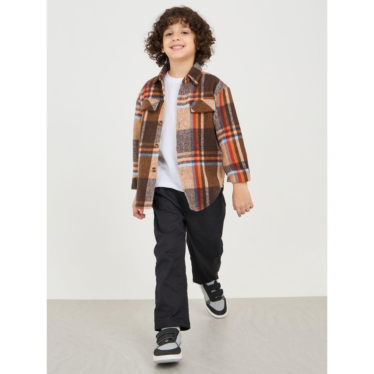 Styli Checked Curved Hem Shirt-boys-clothing-shirts-image-1