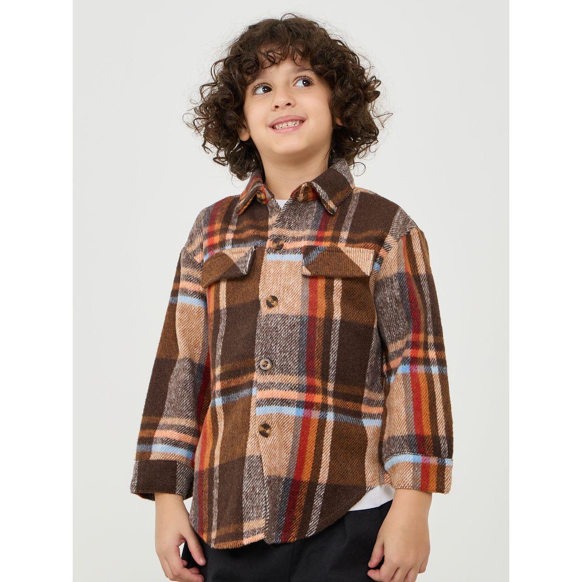 Styli Checked Curved Hem Shirt-boys-clothing-shirts-image-2