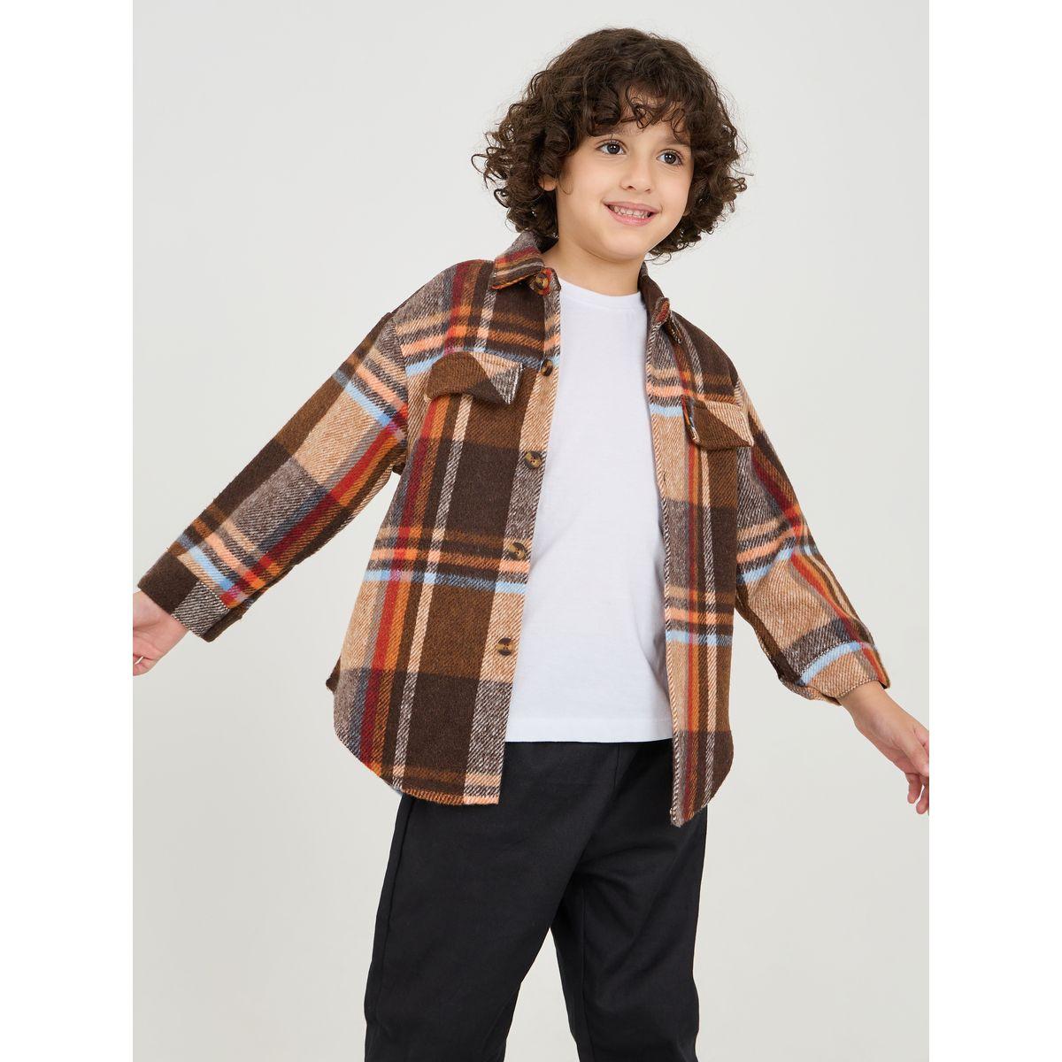 Styli Checked Curved Hem Shirt-boys-clothing-shirts-image-3