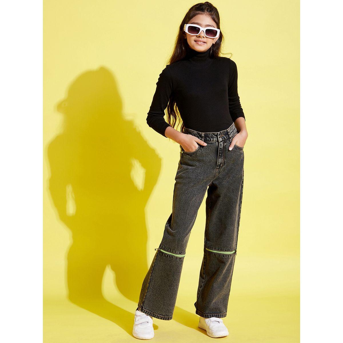Noh-Voh X Styli Acid Wash Zipper Detail Straight Jeans-girls-clothing-bottoms-jeansandjeggings-image-1