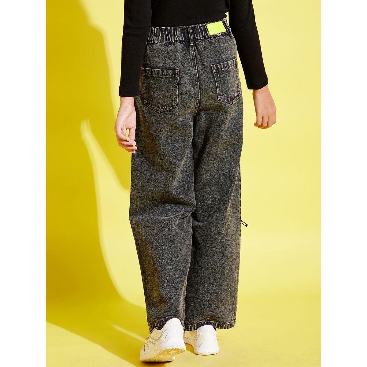 جينز بقصة مستقيمة وتفاصيل باهتة نوه-فوه × ستايلي-girls-clothing-bottoms-jeansandjeggings-image-2