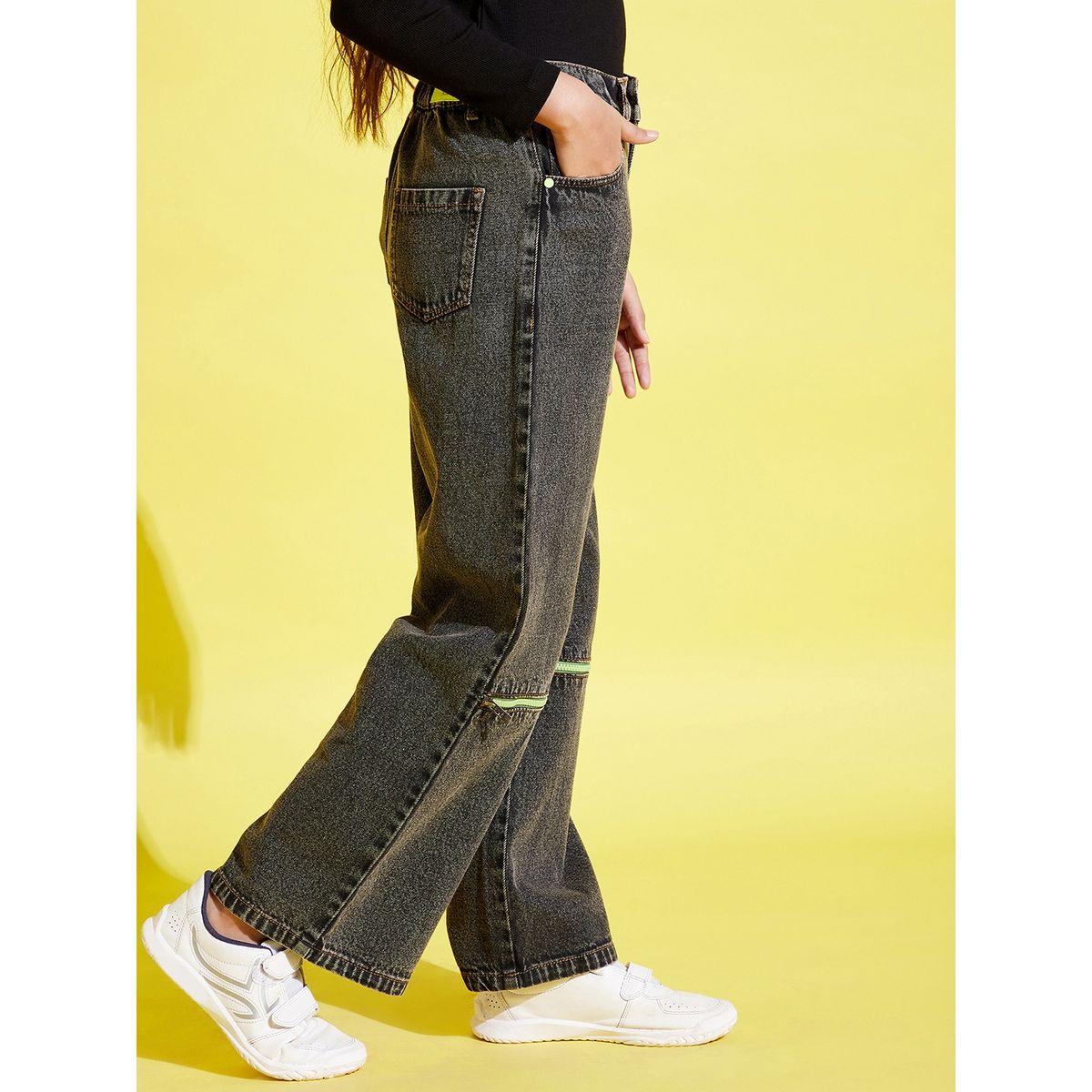 جينز بقصة مستقيمة وتفاصيل باهتة نوه-فوه × ستايلي-girls-clothing-bottoms-jeansandjeggings-image-4