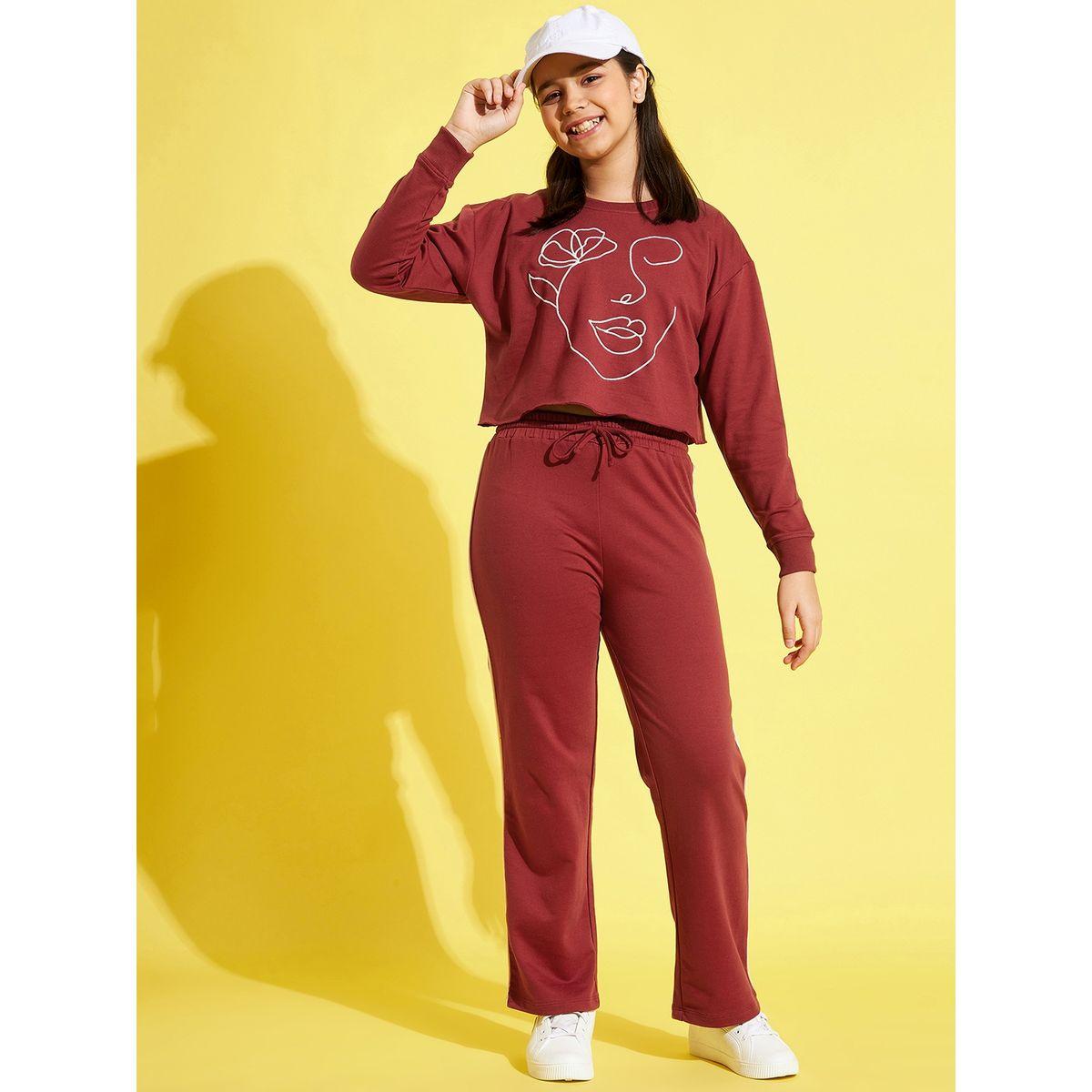 Noh-Voh X Styli Terry Face Print Crop Sweatshirt-baby-girls-clothing-sweatshirts-image-1