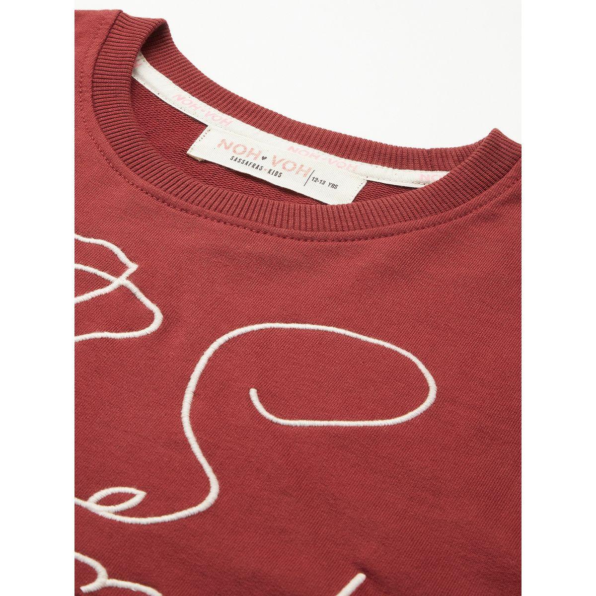 Noh-Voh X Styli Terry Face Print Crop Sweatshirt-baby-girls-clothing-sweatshirts-image-4