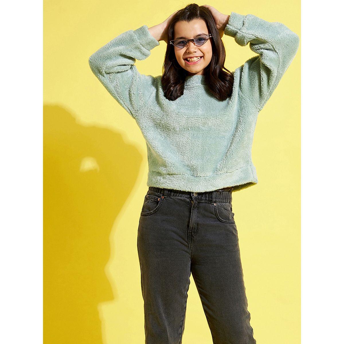 Noh-Voh X Styli Faux Fur High Neck Regular Sweatshirt-girls-clothing-winterwear-sweatshirts-image-5