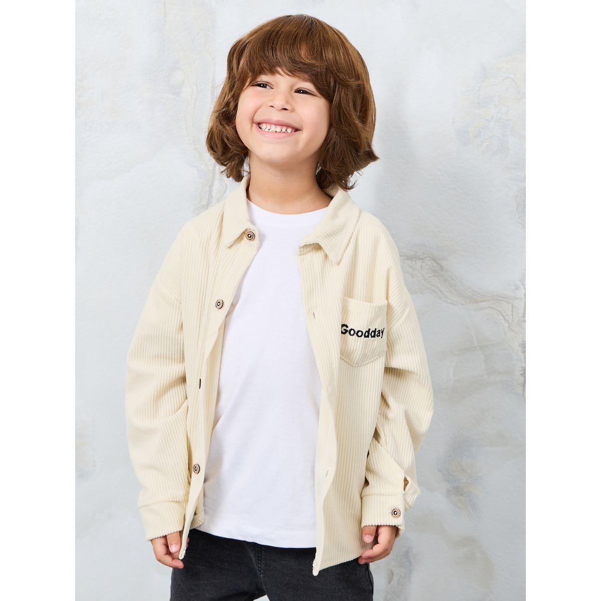 قميص كوردروي مَطرز بكتابة-boys-clothing-shirts-image-3
