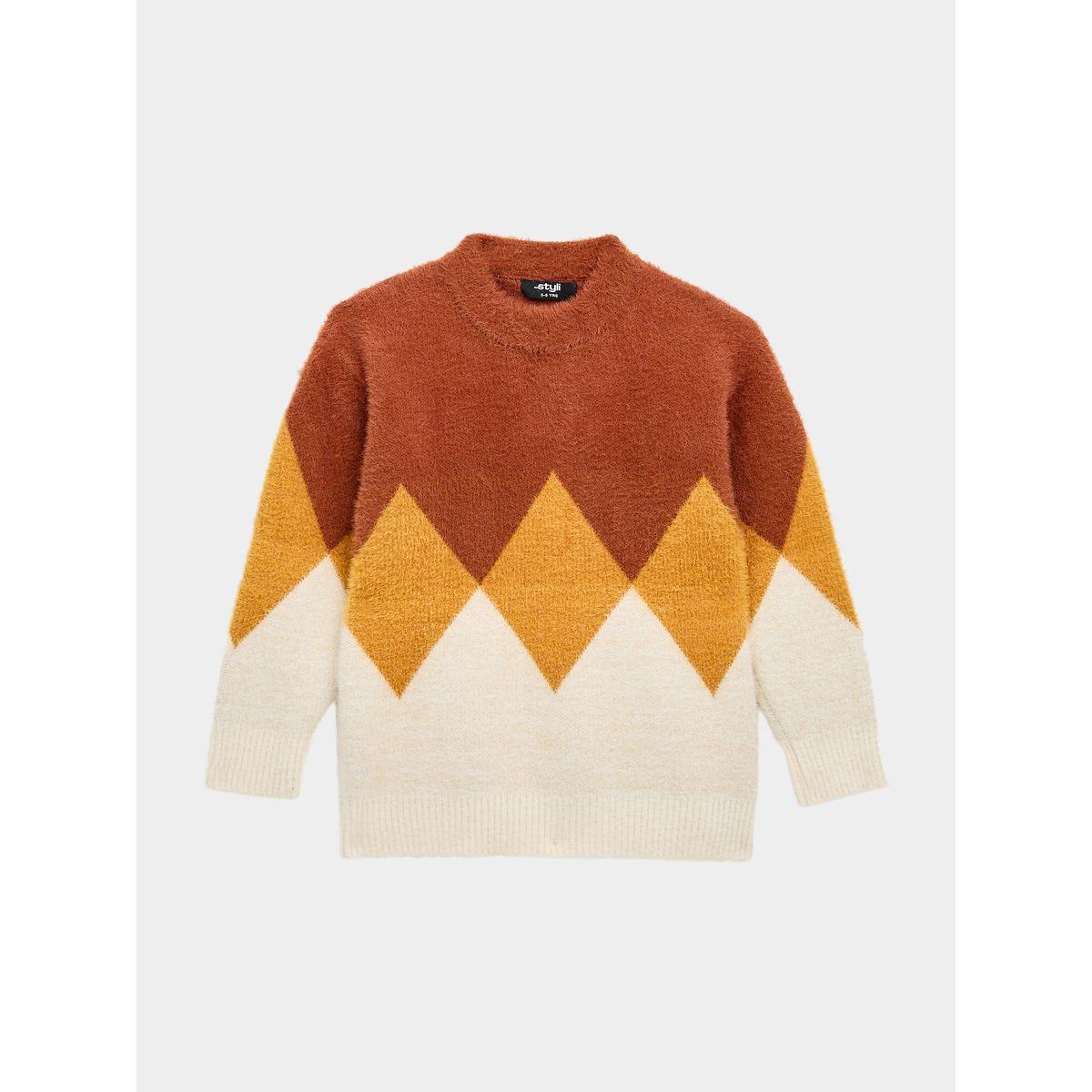 Styli Colorblock Longline Fluffy Sweater-boys-clothing-jumpersandcardigans-image-5