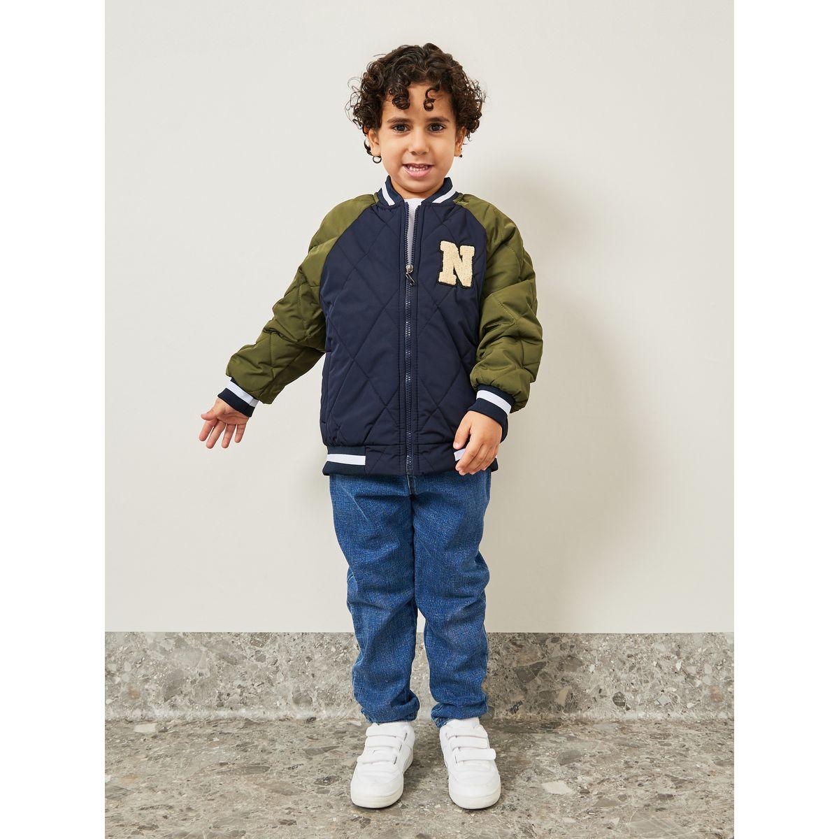 Styli Colorblock Quilted Jacket With Letter Patch-boys-clothing-jacketsandcoats-image-2