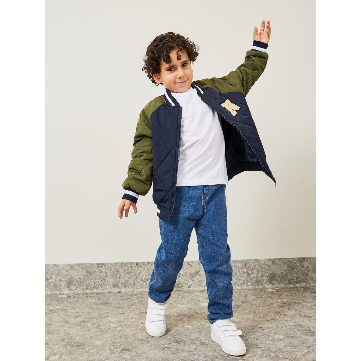 Styli Colorblock Quilted Jacket With Letter Patch-boys-clothing-jacketsandcoats-image-5