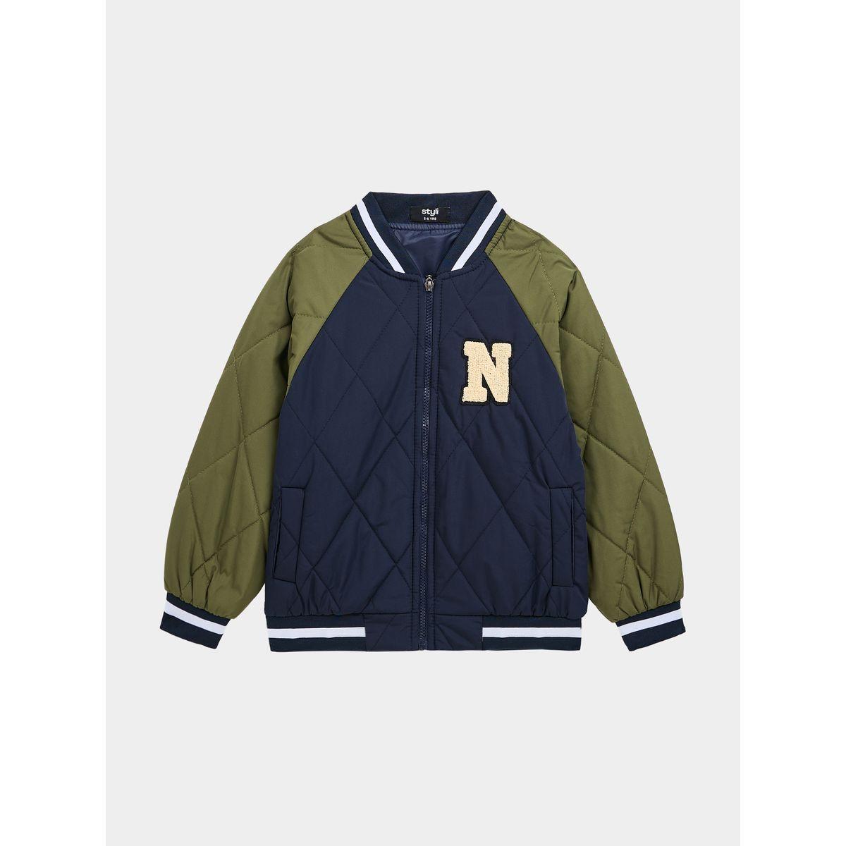 Styli Colorblock Quilted Jacket With Letter Patch-boys-clothing-jacketsandcoats-image-8