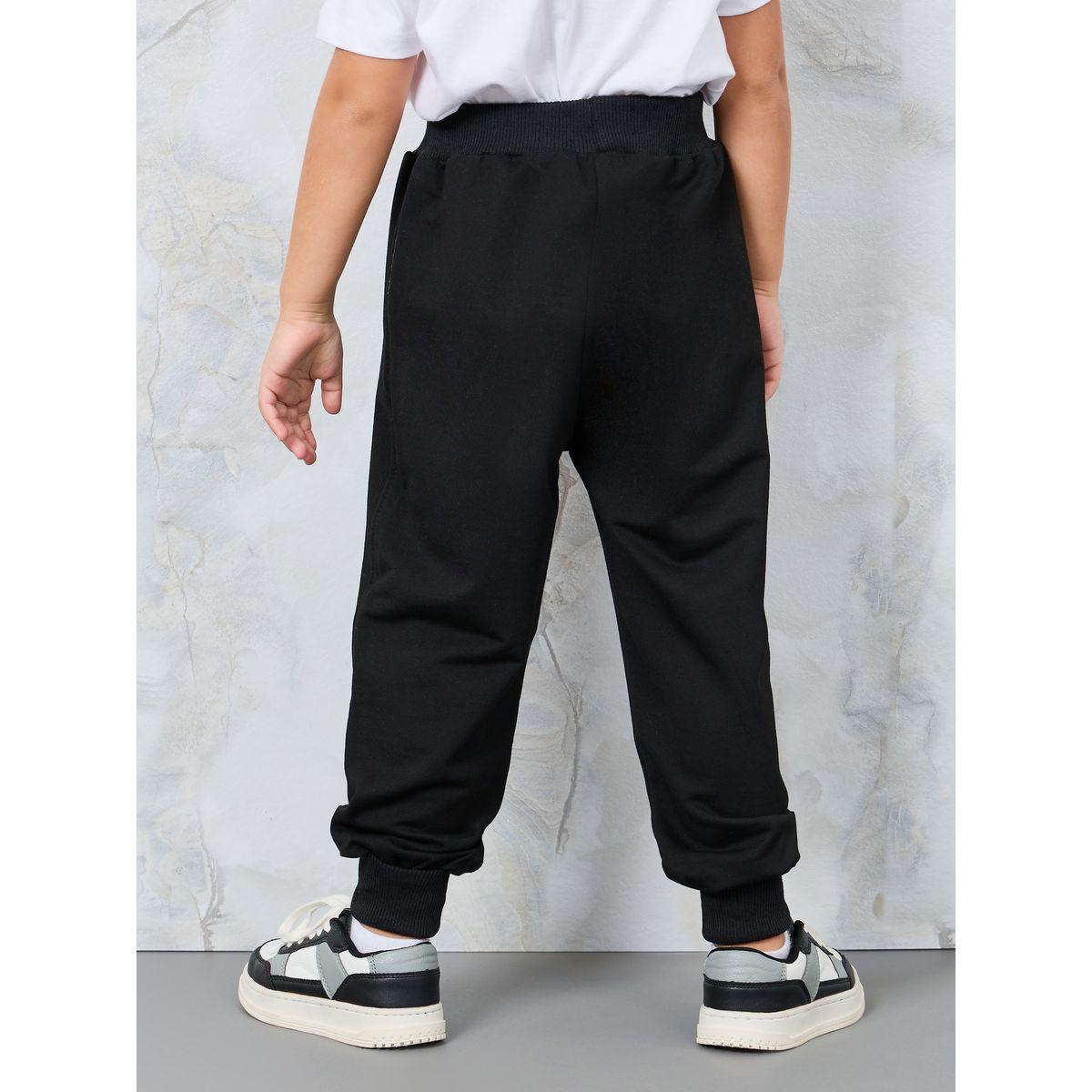 جوغر مزين بشارة مع أربطة خصر-boys-clothing-bottoms-joggersandtrackpants-image-4