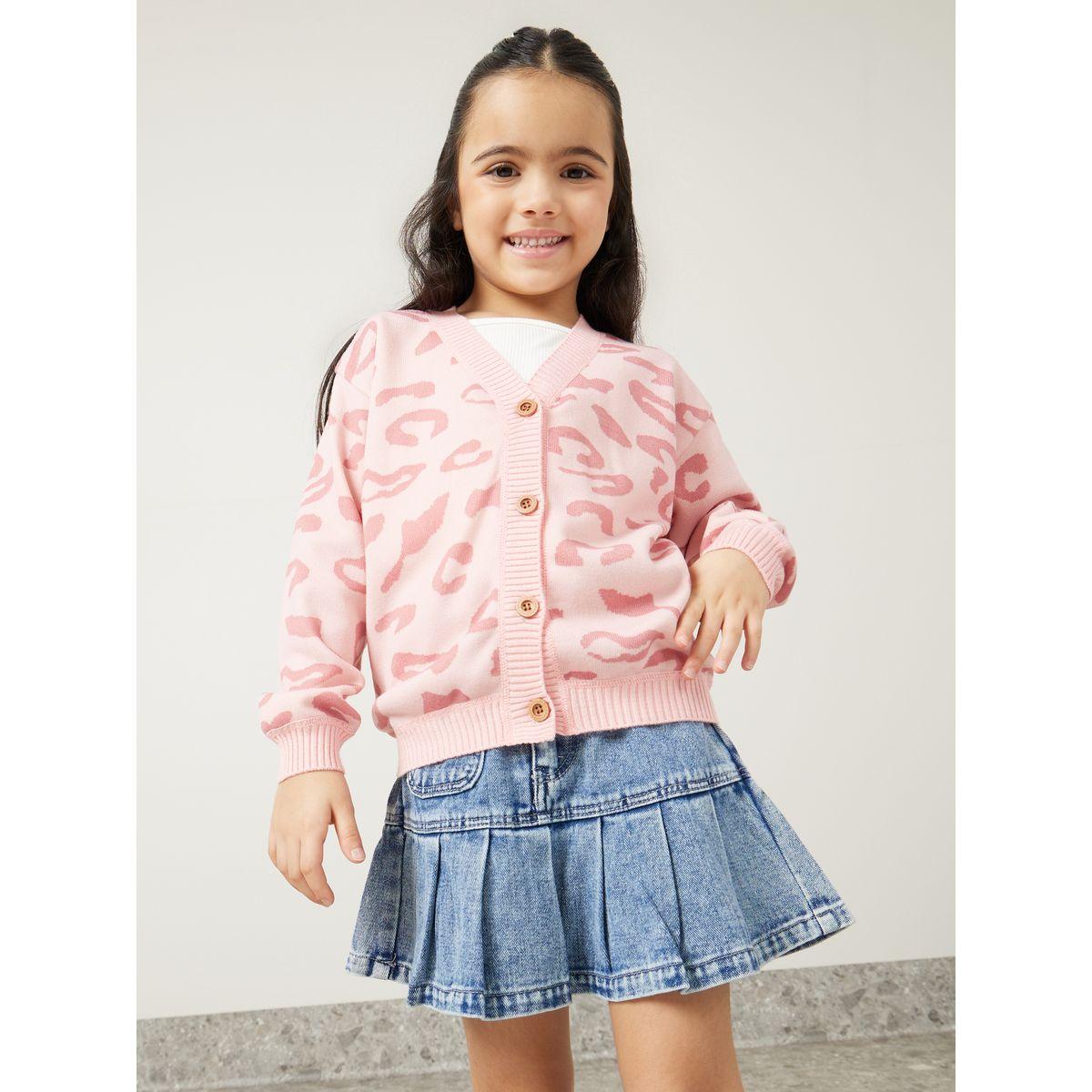 Styli Leopard Print Fuzz Lined Cardigan-girls-clothing-winterwear-jumpersandcardigans-image-1