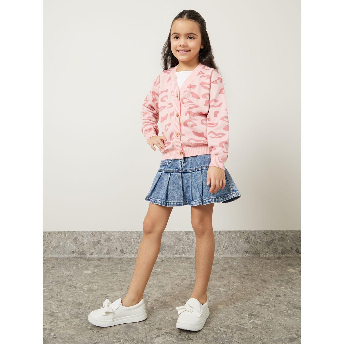 Styli Leopard Print Fuzz Lined Cardigan-girls-clothing-winterwear-jumpersandcardigans-image-2