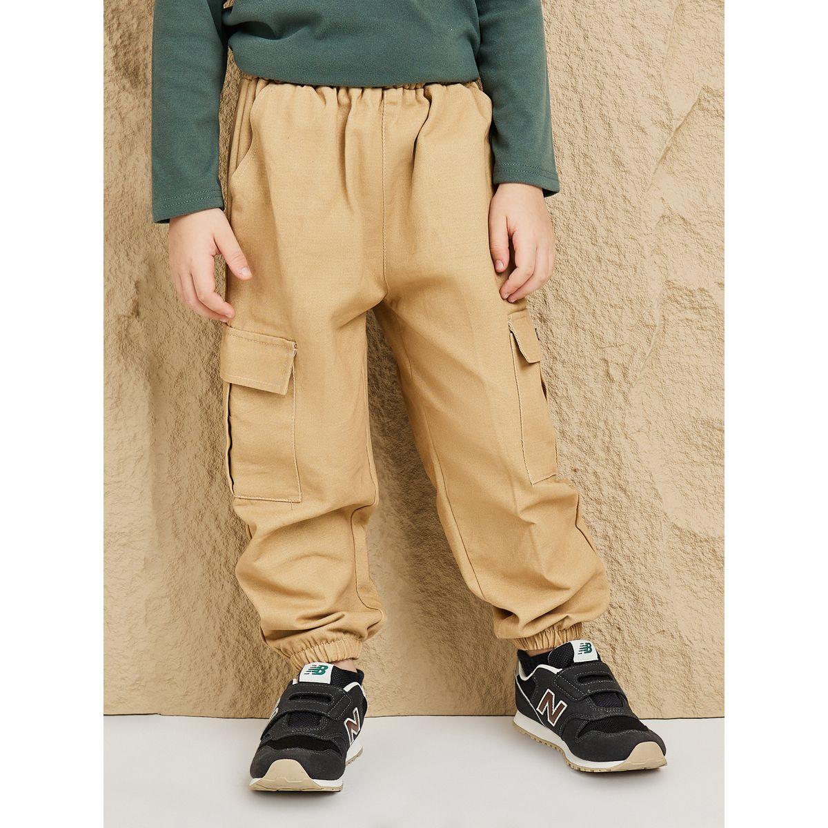 Styli Solid Flap Pocket Detail Cargo Pants-boys-clothing-bottoms-trousers-image-1