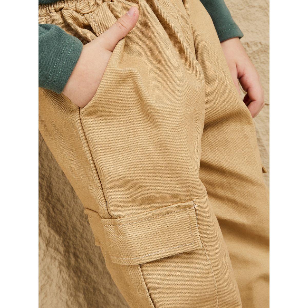 Styli Solid Flap Pocket Detail Cargo Pants-boys-clothing-bottoms-trousers-image-3