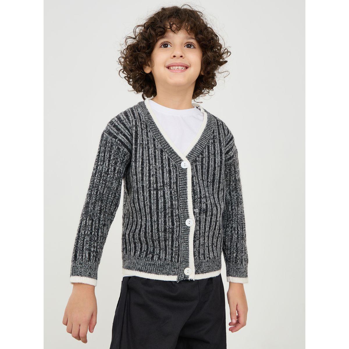 Styli V Neck Knit Button Through Cardigan-boys-clothing-jumpersandcardigans-image-3