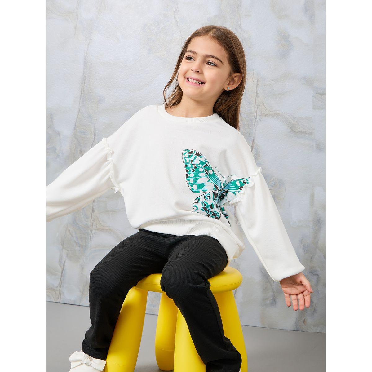 Styli Butterfly Print Ruffled Sleeve Sweatshirt-baby-girls-clothing-sweatshirts-image-5