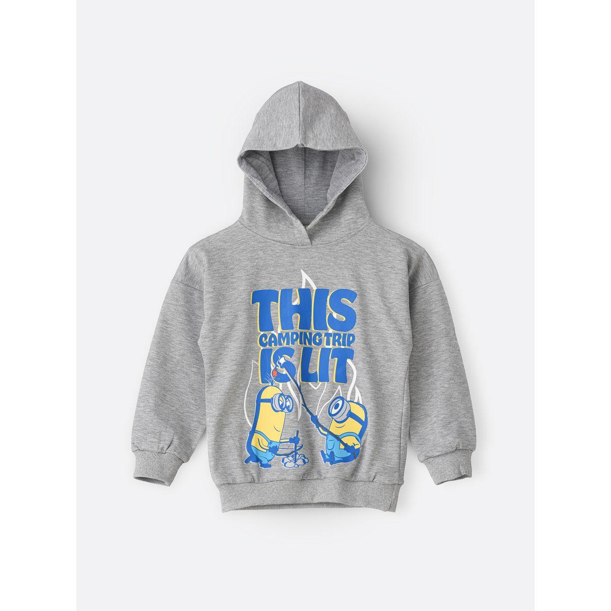 Minions Graphic Print Hoodie-baby-girls-clothing-sweatshirts-image-1