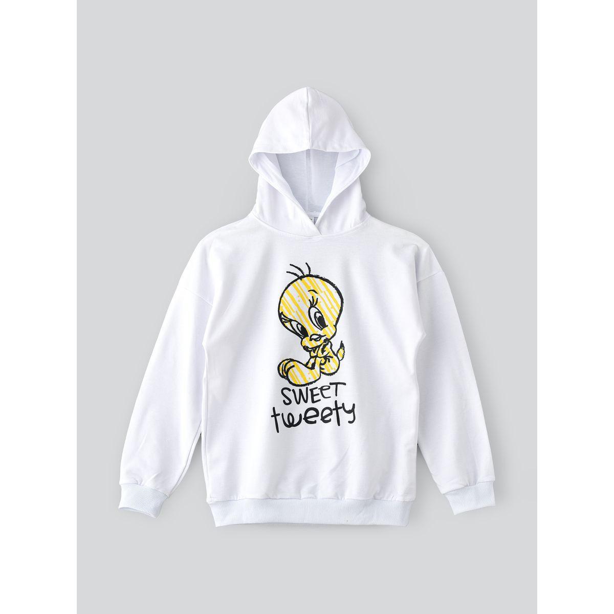 Looney Tunes Tweety Graphic Print Hoodie-girls-clothing-winterwear-sweatshirts-image-1