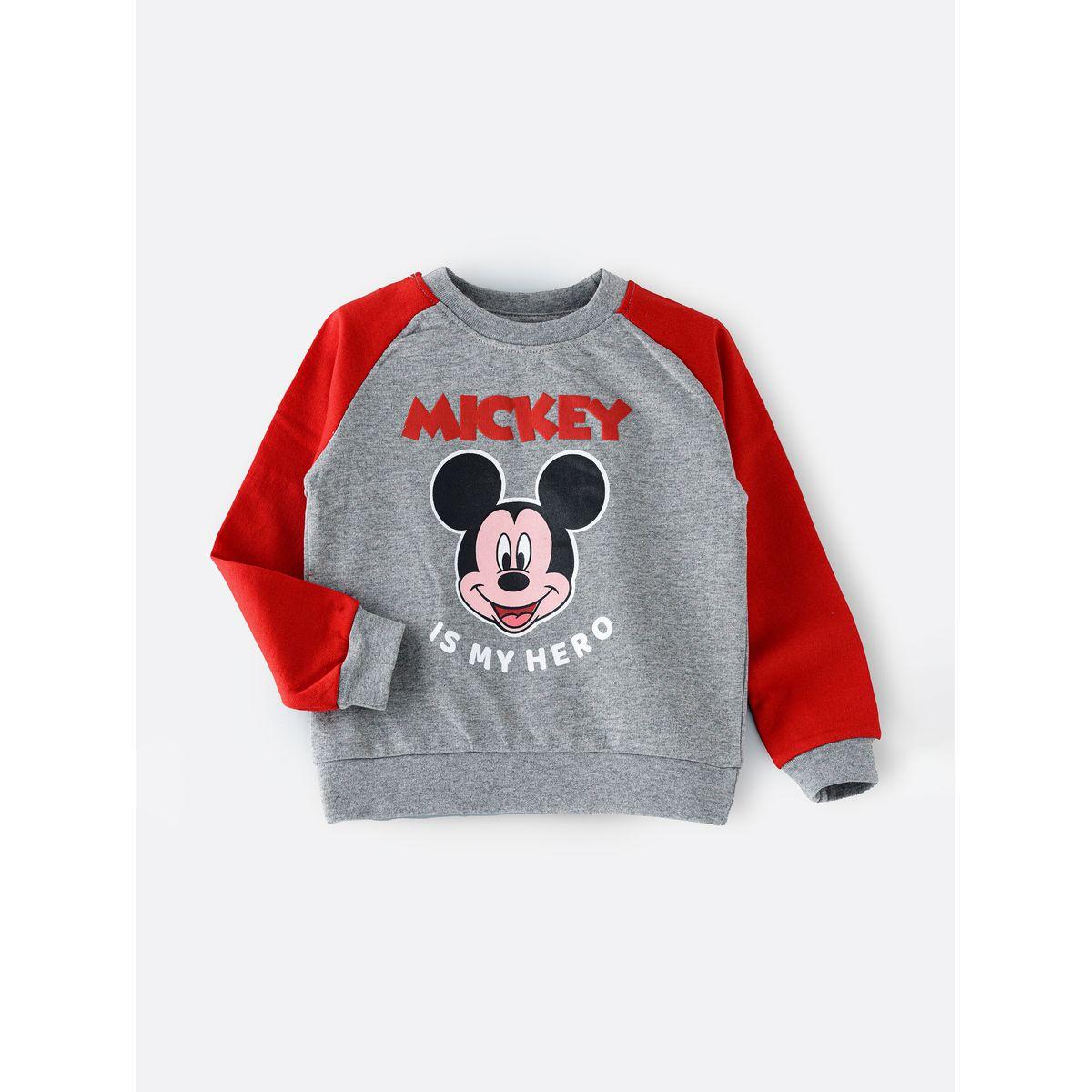 Disney Mickey Mouse Print Colorblock Sweatshirt-boys-clothing-winterwear-sweatshirts-image-1