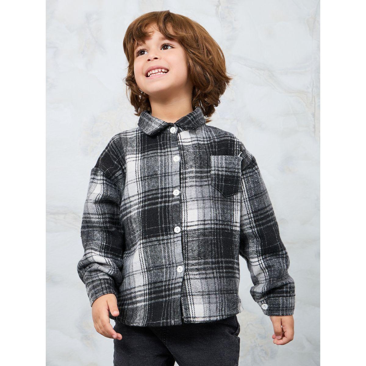 Styli Relaxed Fit Plaid Shirt-boys-clothing-shirts-image-1