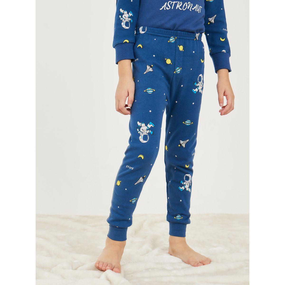 Styli Astronaut Graphic Print T-Shirt & Pyjama Set-boys-clothing-nightwear-image-4