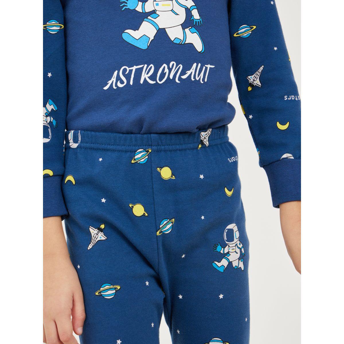 Styli Astronaut Graphic Print T-Shirt & Pyjama Set-boys-clothing-nightwear-image-5