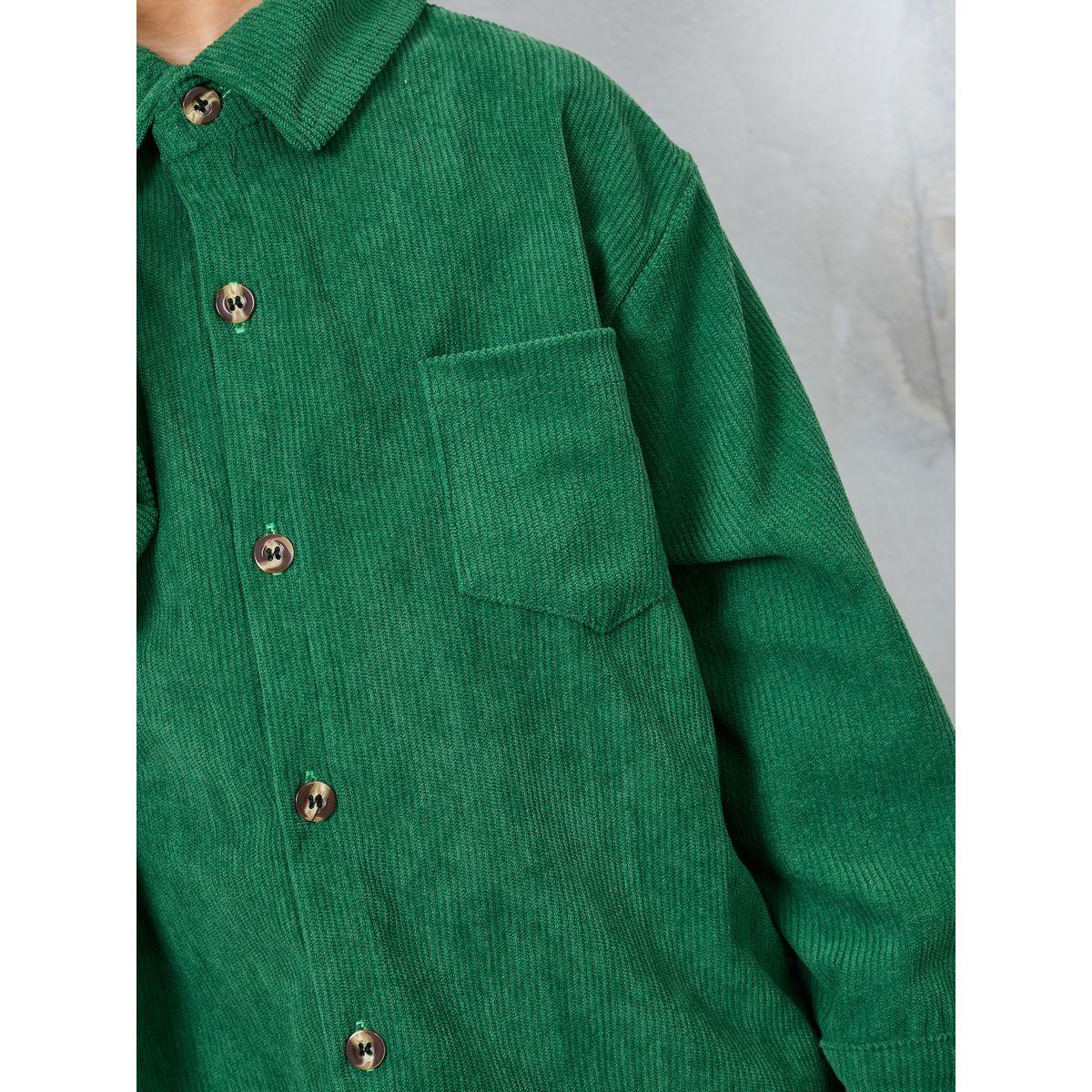 Styli Corduroy Shirt with Patch Pocket-boys-clothing-shirts-image-3