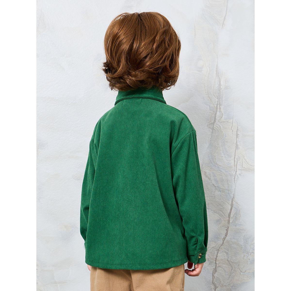 Styli Corduroy Shirt with Patch Pocket-boys-clothing-shirts-image-4