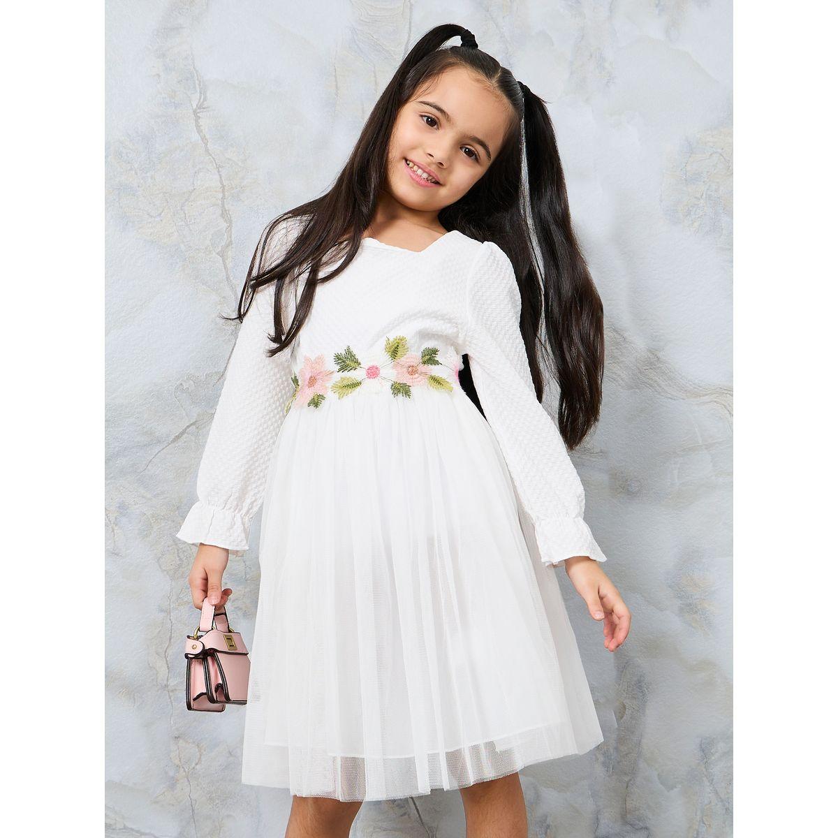 فستان كاجوال بتداخلات شبكية-girls-clothing-dressesandjumpsuits-image-3