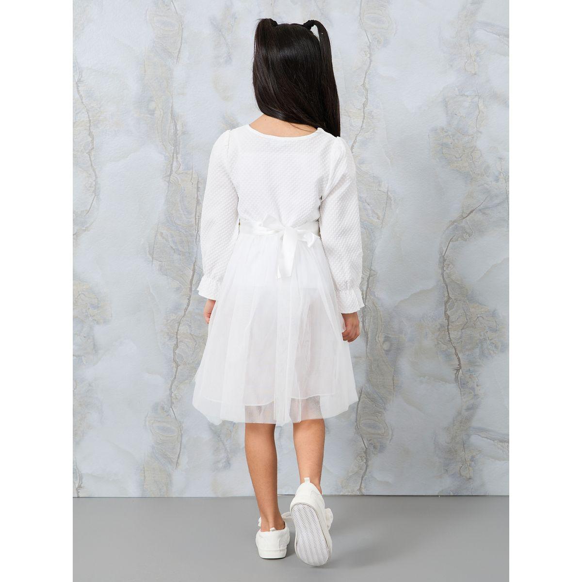 Styli Embroidery Flower Patch Mesh Insert Dress-girls-clothing-dressesandjumpsuits-image-5
