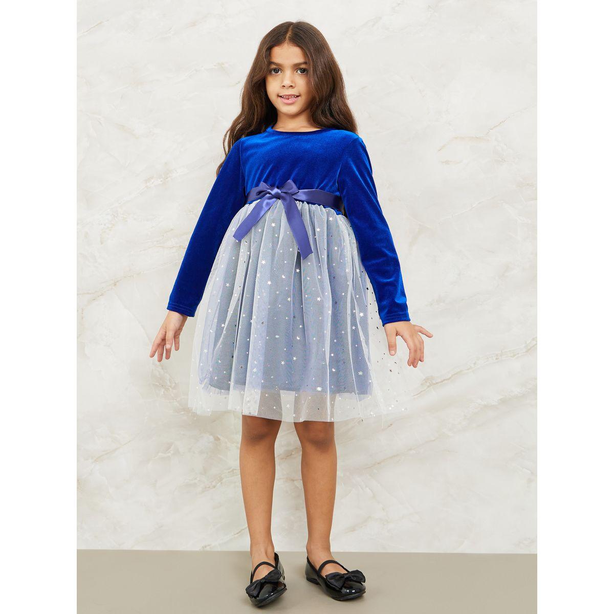 فستان مخمل بتفاصيل شبكية-girls-clothing-dressesandjumpsuits-image-2