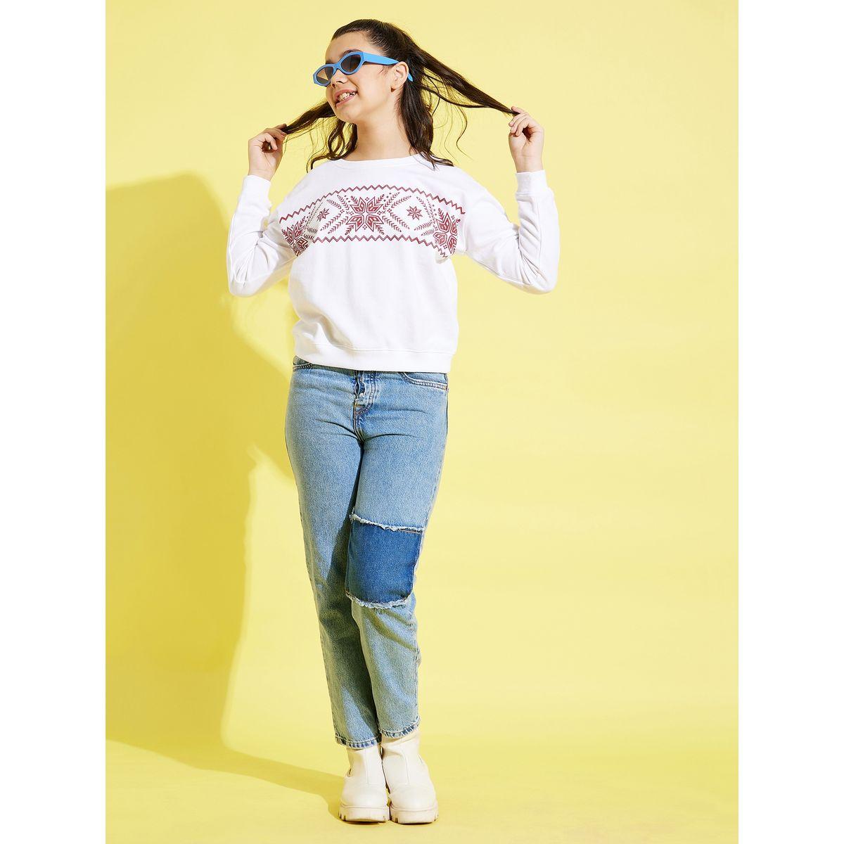 Graphic Glitter Print Regular Sweatshirt-girls-clothing-jacketsandcoats-image-1