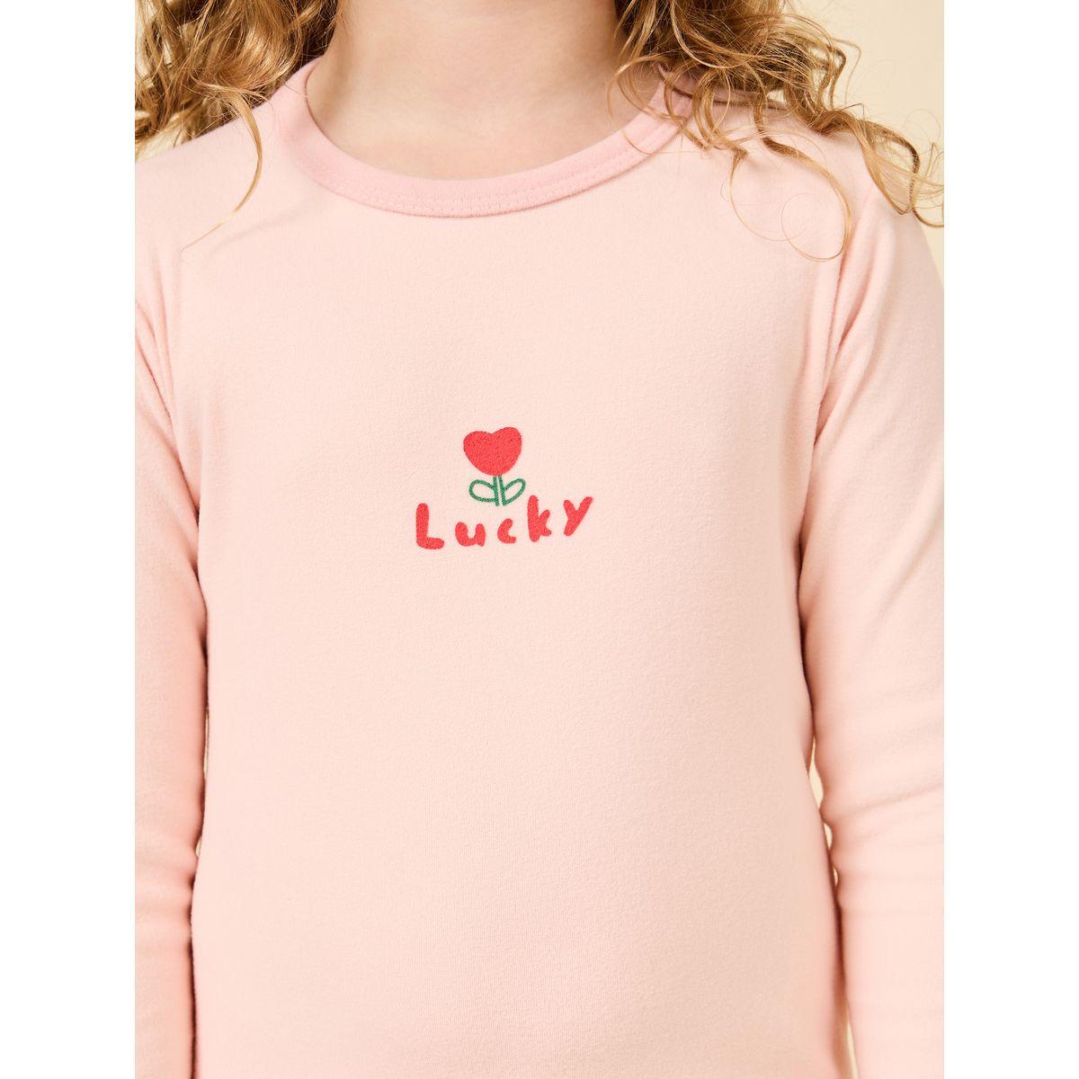 Styli Graphic Print Top & Solid Pyjama Set-girls-clothing-nightwear-image-3